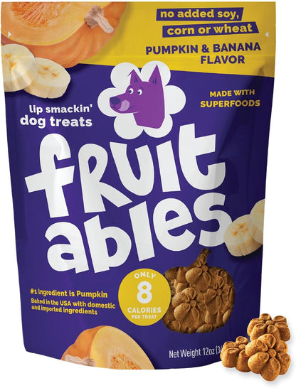 Baked Dog Treats, Low Calorie Treats, Pumpkin & Banana, 7oz