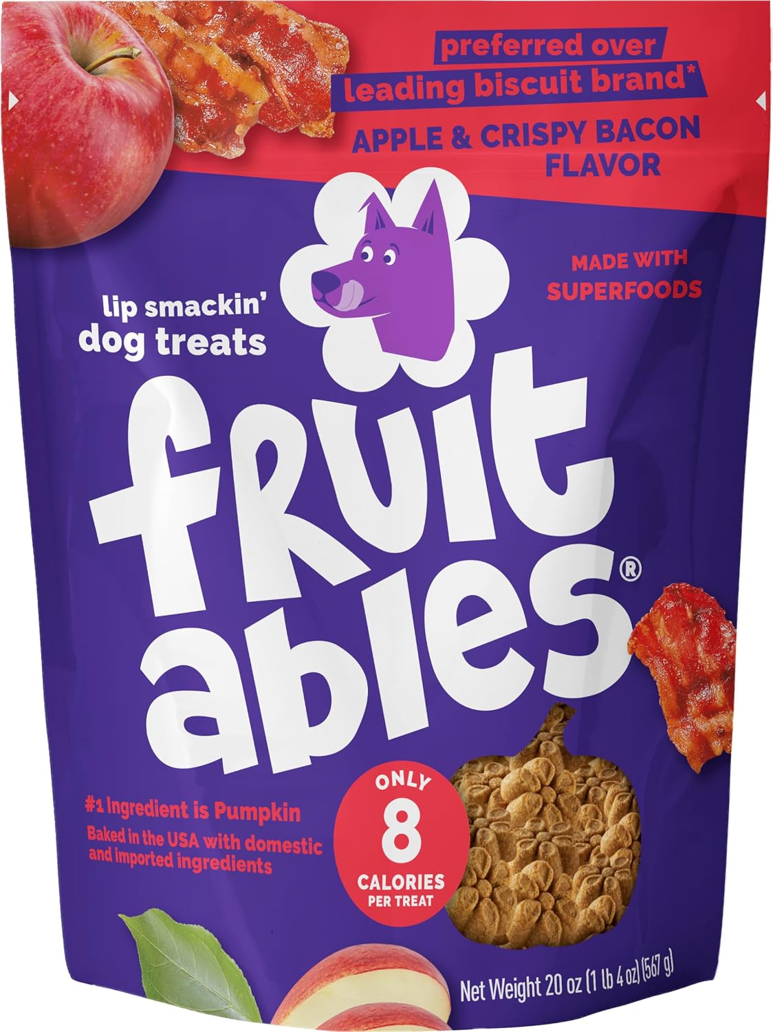 Baked Dog Treats, Low Calorie Treats, Pumpkin & Banana, 7oz