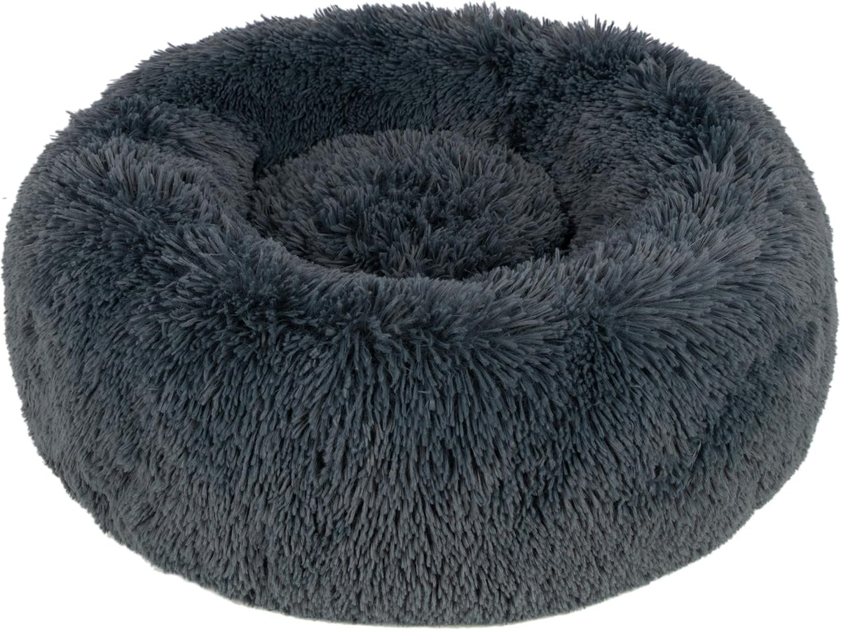 Best Pet Supplies Round Calming Dog Bed for Small, Medium & Large Dogs, Plush Donut Cuddler Pet Bed w/Raised Rim for Head, Neck Support, Anti-Slip Bottom Washable Bed - Caramel, 24 x 24 x 7