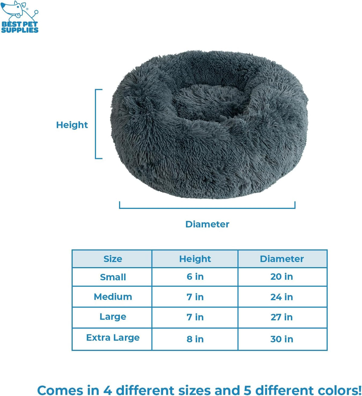 Best Pet Supplies Round Calming Dog Bed for Small, Medium & Large Dogs, Plush Donut Cuddler Pet Bed w/Raised Rim for Head, Neck Support, Anti-Slip Bottom Washable Bed - Caramel, 24 x 24 x 7
