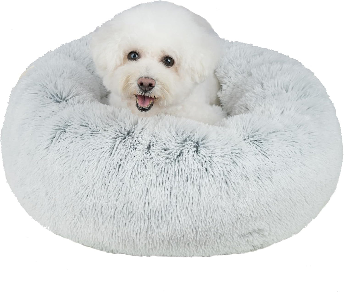 Best Pet Supplies Round Calming Dog Bed for Small, Medium & Large Dogs, Plush Donut Cuddler Pet Bed w/Raised Rim for Head, Neck Support, Anti-Slip Bottom Washable Bed - Caramel, 24 x 24 x 7
