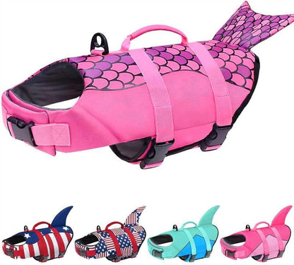 Dog Life Jacket, Ripstop Dog Life Vest with High Buoyancy for Swimming Boating, High VisibilityShark Puppy Lifesaver for Small Medium Large Dogs (Medium)
