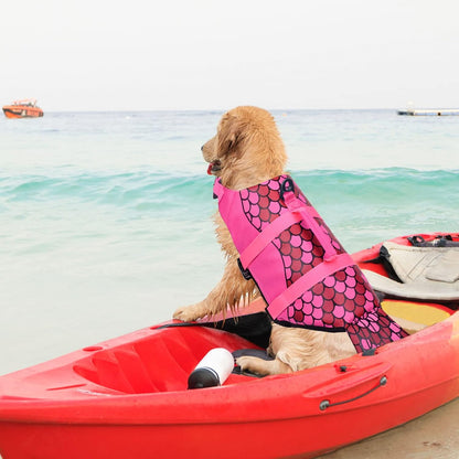 Dog Life Jacket, Ripstop Dog Life Vest with High Buoyancy for Swimming Boating, High VisibilityShark Puppy Lifesaver for Small Medium Large Dogs (Medium)