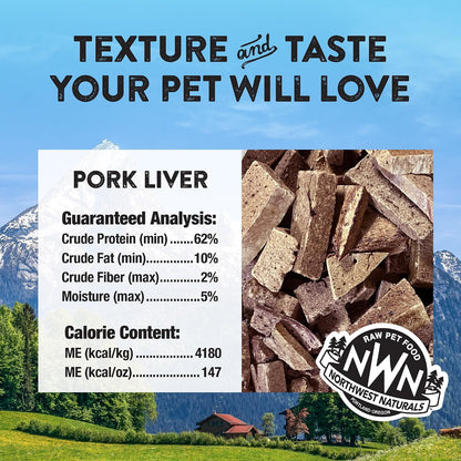 Raw Rewards Freeze-Dried Beef Liver Treats for Dogs and Cats - Bite-Sized Pieces - Healthy, 1 Ingredient, Human Grade Pet Food, All Natural, Proudly Made in USA, 10 Oz