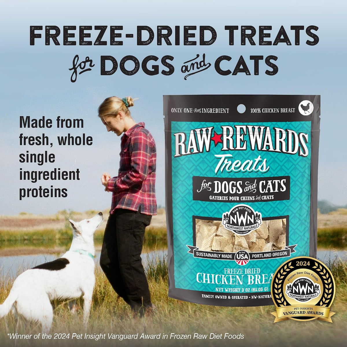 Raw Rewards Freeze-Dried Beef Liver Treats for Dogs and Cats - Bite-Sized Pieces - Healthy, 1 Ingredient, Human Grade Pet Food, All Natural, Proudly Made in USA, 10 Oz