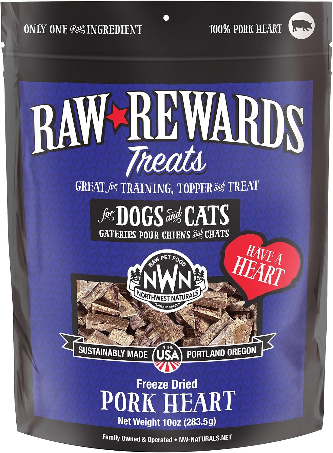 Raw Rewards Freeze-Dried Beef Liver Treats for Dogs and Cats - Bite-Sized Pieces - Healthy, 1 Ingredient, Human Grade Pet Food, All Natural, Proudly Made in USA, 10 Oz