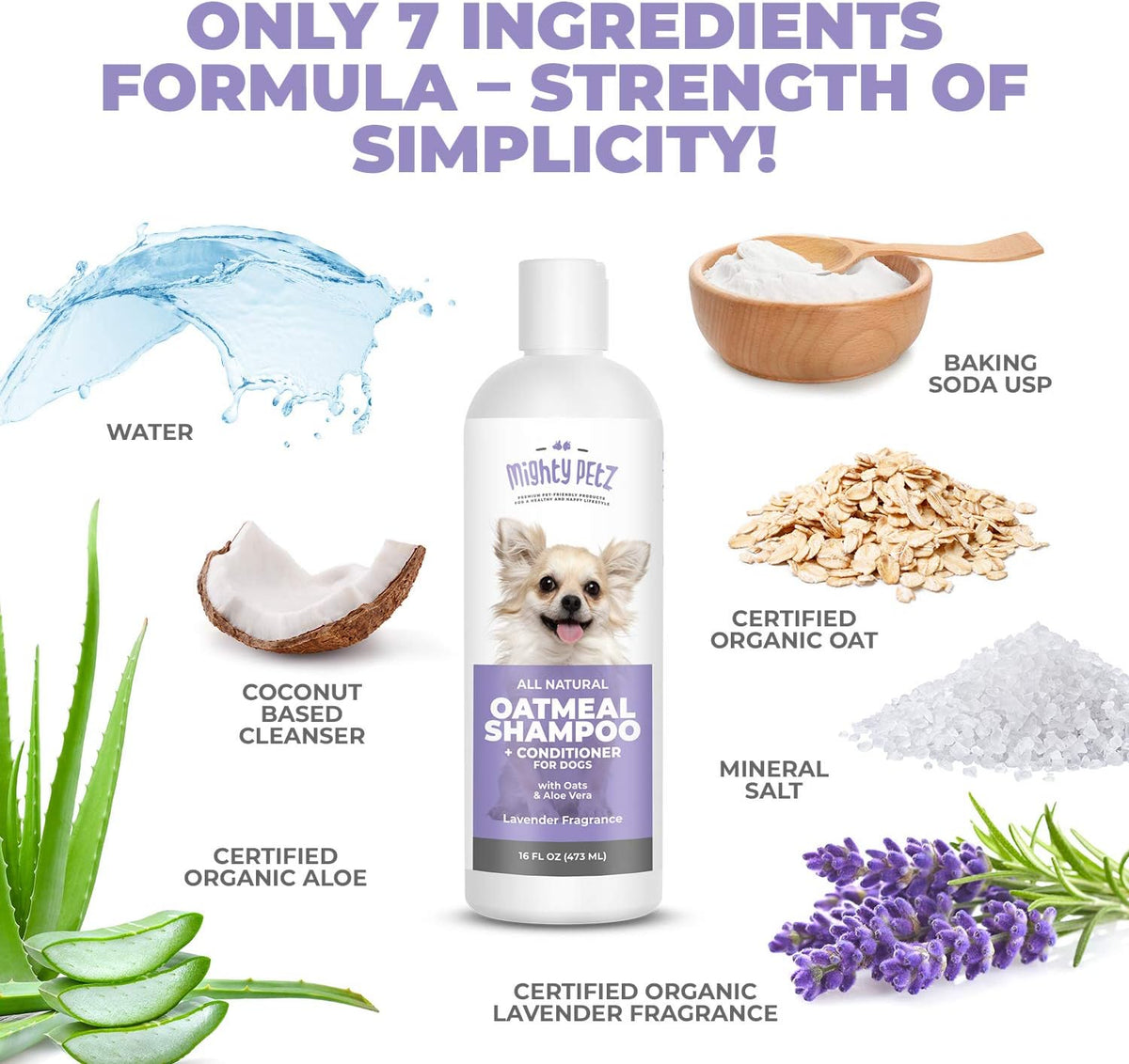 2-in-1 Oatmeal Dog Shampoo and Conditioner – 16 oz Natural Support for Allergies, Itchy Sensitive Skin. Moisturizing & pH Balanced for Dogs with Oatmeal and Aloe Vera