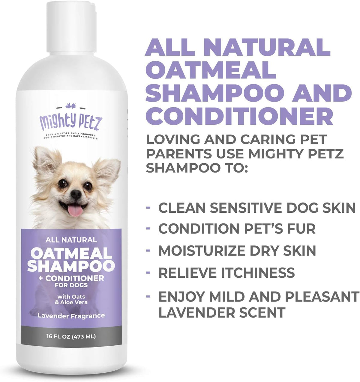 2-in-1 Oatmeal Dog Shampoo and Conditioner – 16 oz Natural Support for Allergies, Itchy Sensitive Skin. Moisturizing & pH Balanced for Dogs with Oatmeal and Aloe Vera