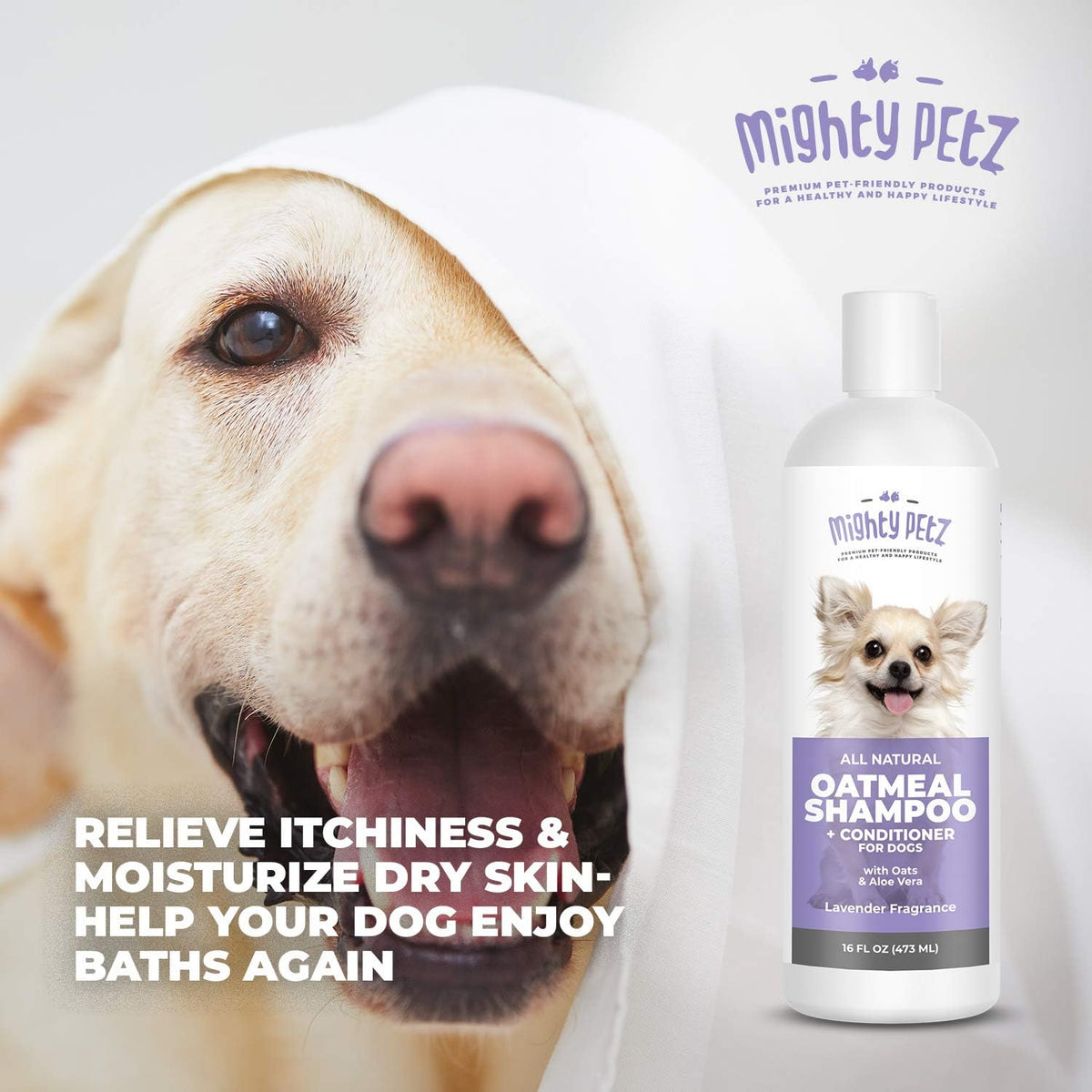 2-in-1 Oatmeal Dog Shampoo and Conditioner – 16 oz Natural Support for Allergies, Itchy Sensitive Skin. Moisturizing & pH Balanced for Dogs with Oatmeal and Aloe Vera