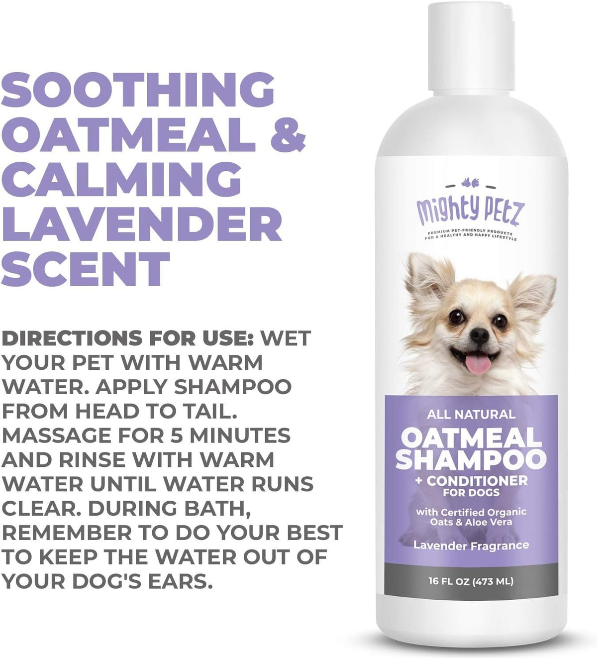 2-in-1 Oatmeal Dog Shampoo and Conditioner – 16 oz Natural Support for Allergies, Itchy Sensitive Skin. Moisturizing & pH Balanced for Dogs with Oatmeal and Aloe Vera