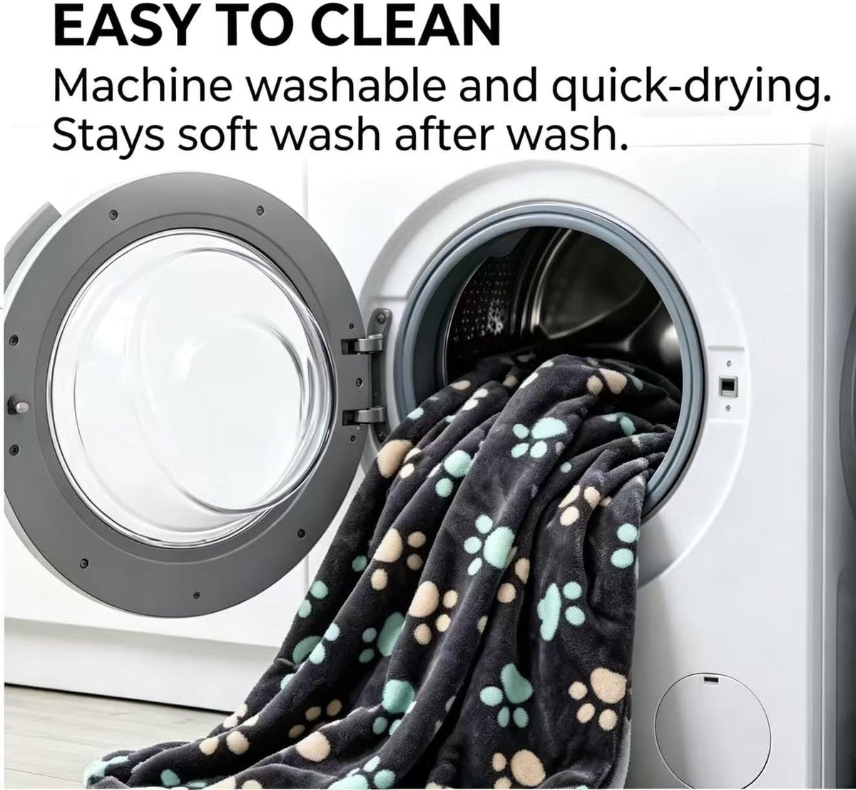 Fluffy Premium Flannel Dog Blanket Washable Paw Printed Throw for Small Medium Large Dog Cat(30"x20" Dark Grey)