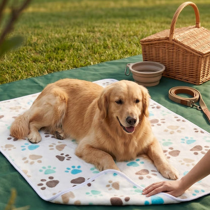 Fluffy Premium Flannel Dog Blanket Washable Paw Printed Throw for Small Medium Large Dog Cat(30"x20" Dark Grey)