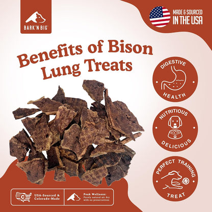 Bison Lung Dog Treats Single Ingredient Dehydrated