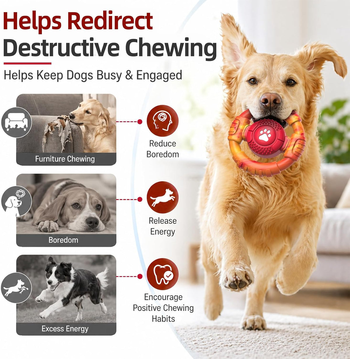 Pamlulu Tough Dog Toys for Aggressive Chewers, Indestructible Dog Toy for Large Dogs, Nylon Chew Toys for Medium Large Breed, Interactive Dog Toys to Keep Them Busy, Dog Birthday