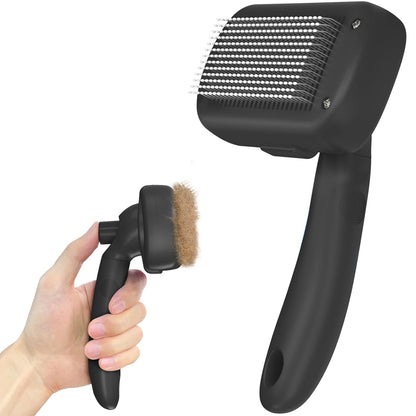 Self Cleaning Shedding Brush - Skin Friendly Grooming Tool for Dogs, Cats, and Puppies, Deshedding and Hair Removal for Long and Short Haired Pets, Black | Skin Friendly Grooming Deshedding Tool and Hair Removal for Long and Short Haired Pets