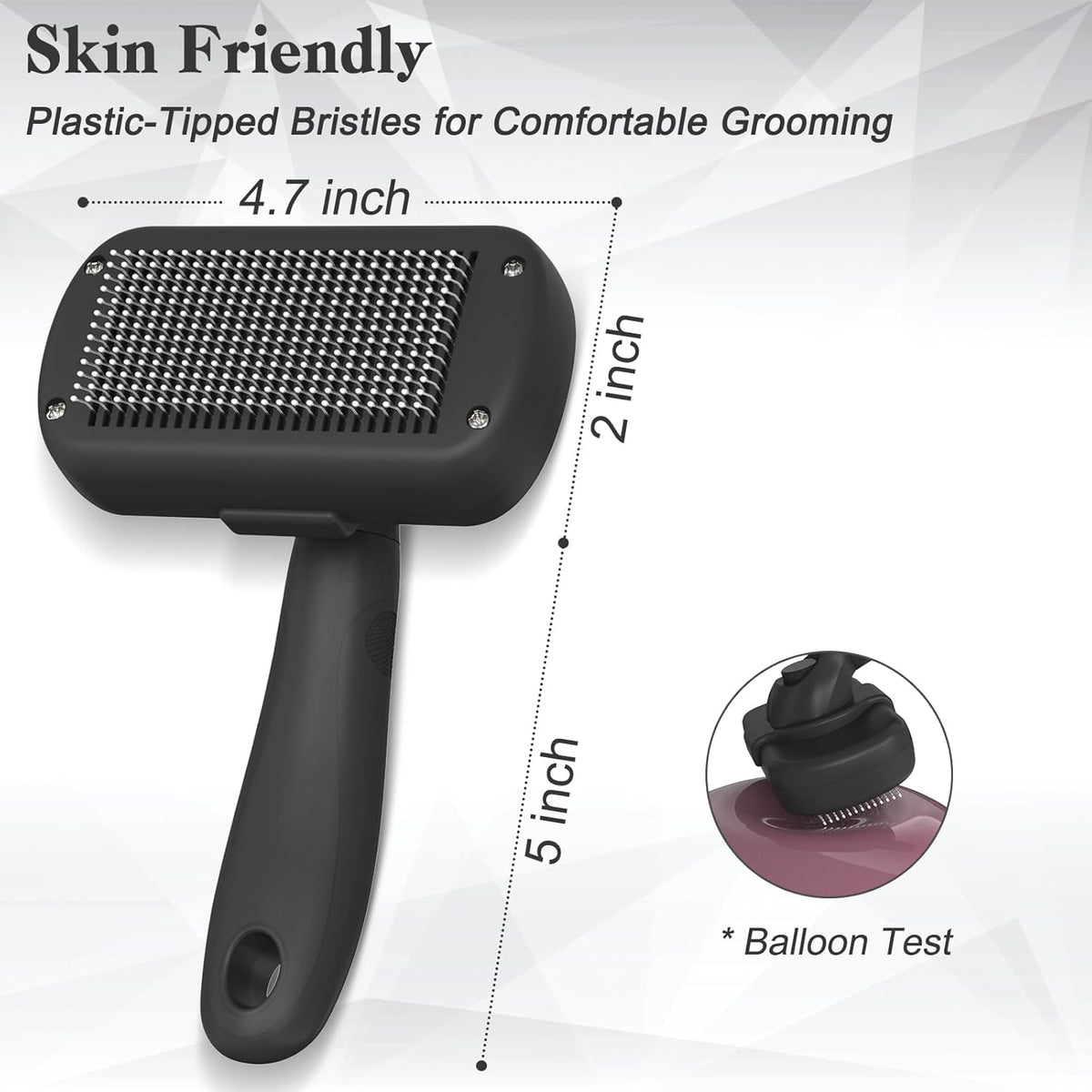 Self Cleaning Shedding Brush - Skin Friendly Grooming Tool for Dogs, Cats, and Puppies, Deshedding and Hair Removal for Long and Short Haired Pets, Black | Skin Friendly Grooming Deshedding Tool and Hair Removal for Long and Short Haired Pets