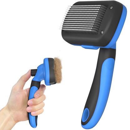Self Cleaning Shedding Brush - Skin Friendly Grooming Tool for Dogs, Cats, and Puppies, Deshedding and Hair Removal for Long and Short Haired Pets, Black | Skin Friendly Grooming Deshedding Tool and Hair Removal for Long and Short Haired Pets