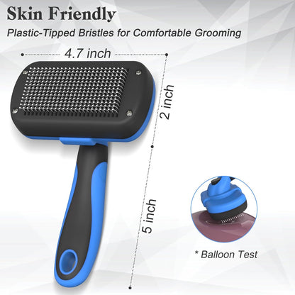 Self Cleaning Shedding Brush - Skin Friendly Grooming Tool for Dogs, Cats, and Puppies, Deshedding and Hair Removal for Long and Short Haired Pets, Black | Skin Friendly Grooming Deshedding Tool and Hair Removal for Long and Short Haired Pets