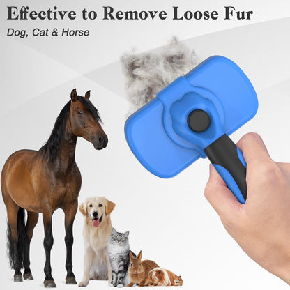 Self Cleaning Shedding Brush - Skin Friendly Grooming Tool for Dogs, Cats, and Puppies, Deshedding and Hair Removal for Long and Short Haired Pets, Black | Skin Friendly Grooming Deshedding Tool and Hair Removal for Long and Short Haired Pets