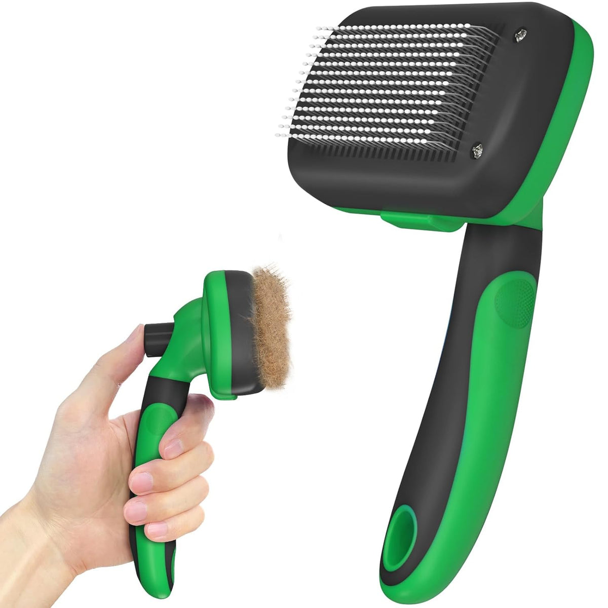 Self Cleaning Shedding Brush - Skin Friendly Grooming Tool for Dogs, Cats, and Puppies, Deshedding and Hair Removal for Long and Short Haired Pets, Black | Skin Friendly Grooming Deshedding Tool and Hair Removal for Long and Short Haired Pets