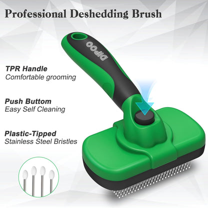 Self Cleaning Shedding Brush - Skin Friendly Grooming Tool for Dogs, Cats, and Puppies, Deshedding and Hair Removal for Long and Short Haired Pets, Black | Skin Friendly Grooming Deshedding Tool and Hair Removal for Long and Short Haired Pets