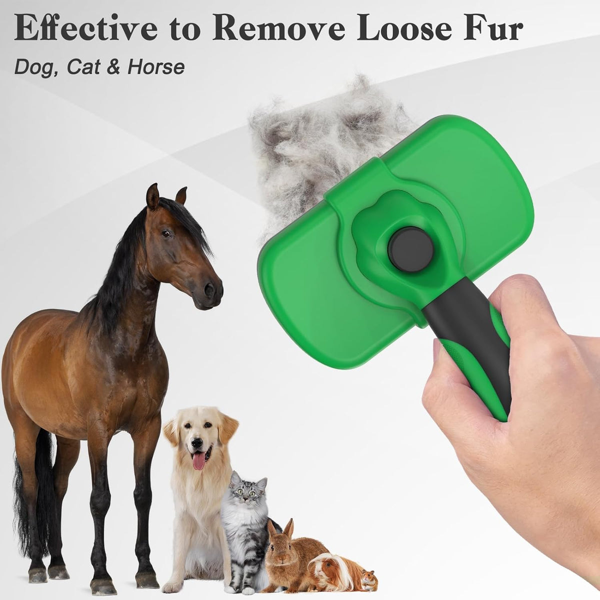 Self Cleaning Shedding Brush - Skin Friendly Grooming Tool for Dogs, Cats, and Puppies, Deshedding and Hair Removal for Long and Short Haired Pets, Black | Skin Friendly Grooming Deshedding Tool and Hair Removal for Long and Short Haired Pets