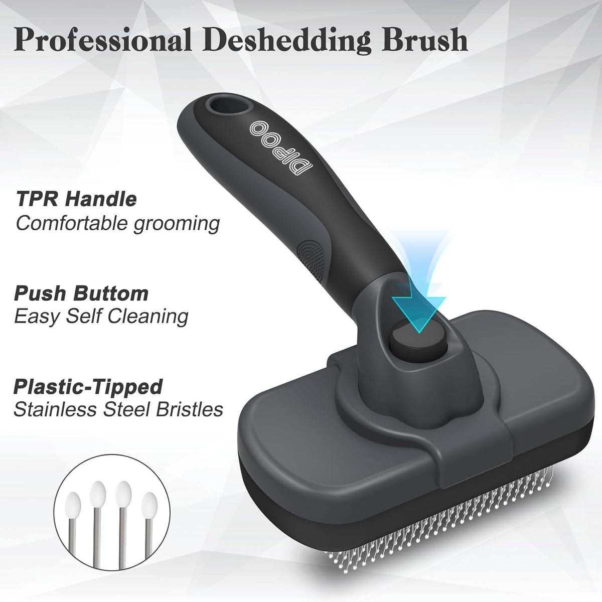 Self Cleaning Shedding Brush - Skin Friendly Grooming Tool for Dogs, Cats, and Puppies, Deshedding and Hair Removal for Long and Short Haired Pets, Black | Skin Friendly Grooming Deshedding Tool and Hair Removal for Long and Short Haired Pets