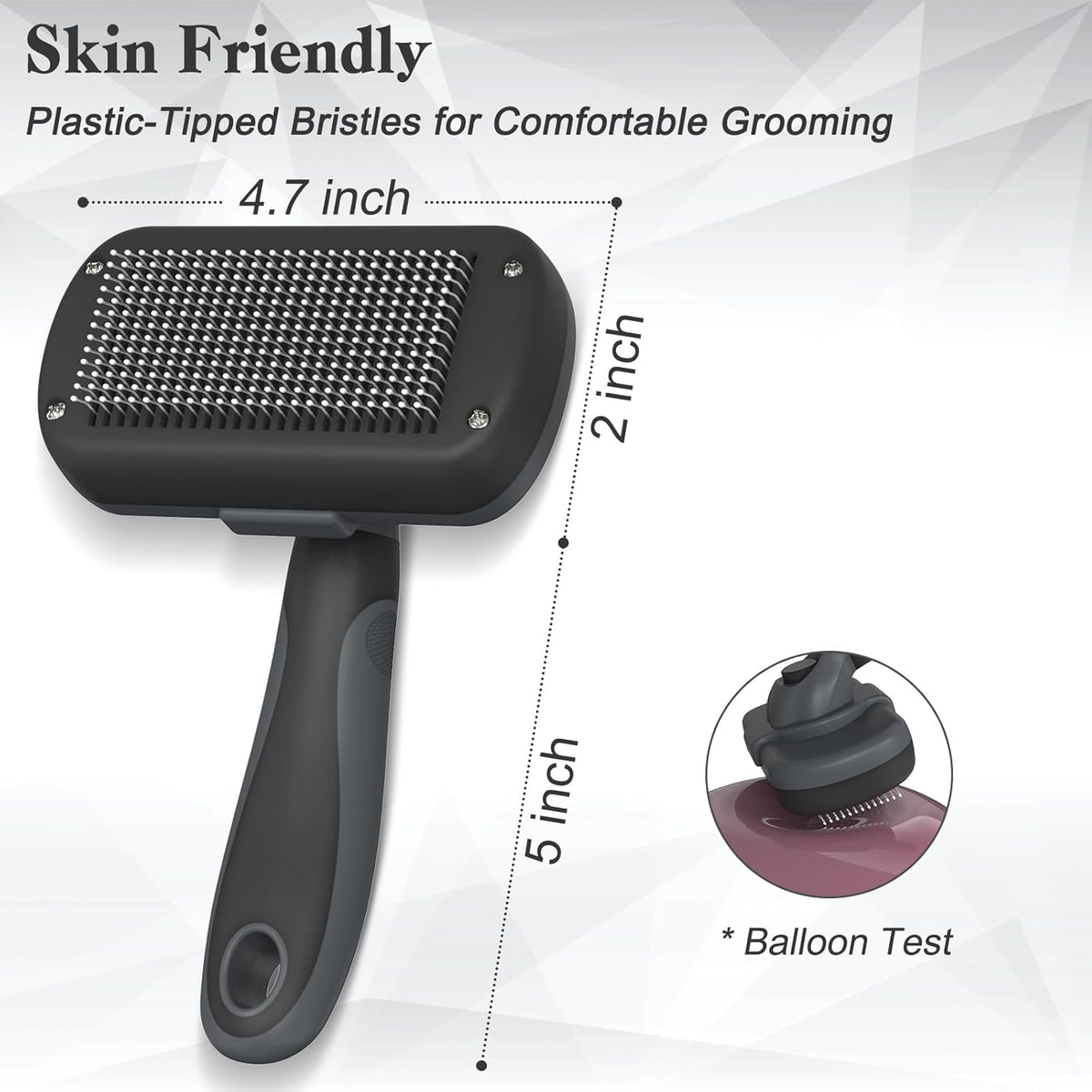 Self Cleaning Shedding Brush - Skin Friendly Grooming Tool for Dogs, Cats, and Puppies, Deshedding and Hair Removal for Long and Short Haired Pets, Black | Skin Friendly Grooming Deshedding Tool and Hair Removal for Long and Short Haired Pets