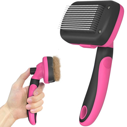 Self Cleaning Shedding Brush - Skin Friendly Grooming Tool for Dogs, Cats, and Puppies, Deshedding and Hair Removal for Long and Short Haired Pets, Black | Skin Friendly Grooming Deshedding Tool and Hair Removal for Long and Short Haired Pets