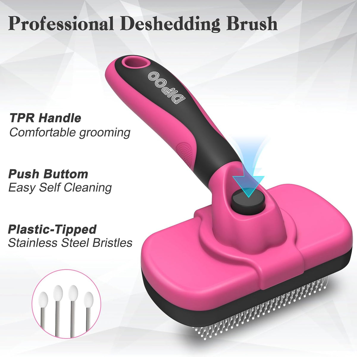 Self Cleaning Shedding Brush - Skin Friendly Grooming Tool for Dogs, Cats, and Puppies, Deshedding and Hair Removal for Long and Short Haired Pets, Black | Skin Friendly Grooming Deshedding Tool and Hair Removal for Long and Short Haired Pets
