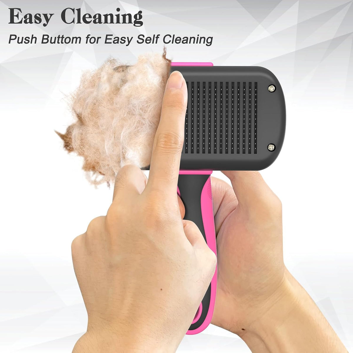 Self Cleaning Shedding Brush - Skin Friendly Grooming Tool for Dogs, Cats, and Puppies, Deshedding and Hair Removal for Long and Short Haired Pets, Black | Skin Friendly Grooming Deshedding Tool and Hair Removal for Long and Short Haired Pets