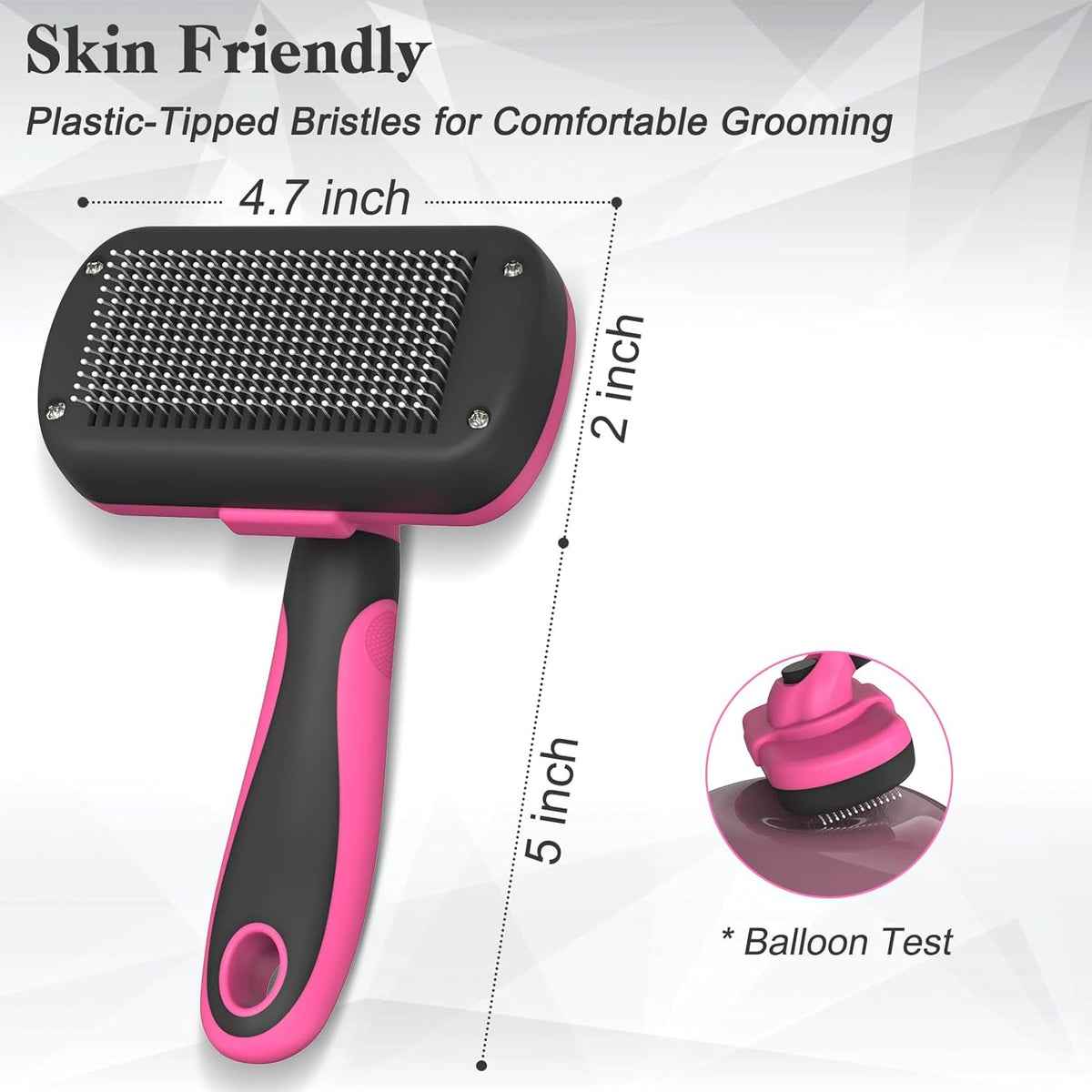 Self Cleaning Shedding Brush - Skin Friendly Grooming Tool for Dogs, Cats, and Puppies, Deshedding and Hair Removal for Long and Short Haired Pets, Black | Skin Friendly Grooming Deshedding Tool and Hair Removal for Long and Short Haired Pets