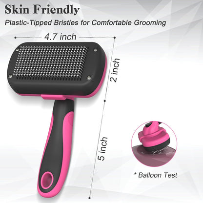 Self Cleaning Shedding Brush - Skin Friendly Grooming Tool for Dogs, Cats, and Puppies, Deshedding and Hair Removal for Long and Short Haired Pets, Black | Skin Friendly Grooming Deshedding Tool and Hair Removal for Long and Short Haired Pets