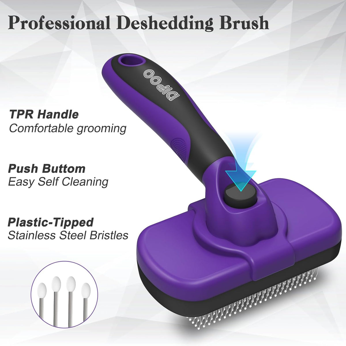 Self Cleaning Shedding Brush - Skin Friendly Grooming Tool for Dogs, Cats, and Puppies, Deshedding and Hair Removal for Long and Short Haired Pets, Black | Skin Friendly Grooming Deshedding Tool and Hair Removal for Long and Short Haired Pets