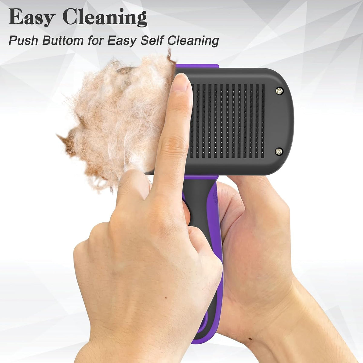 Self Cleaning Shedding Brush - Skin Friendly Grooming Tool for Dogs, Cats, and Puppies, Deshedding and Hair Removal for Long and Short Haired Pets, Black | Skin Friendly Grooming Deshedding Tool and Hair Removal for Long and Short Haired Pets