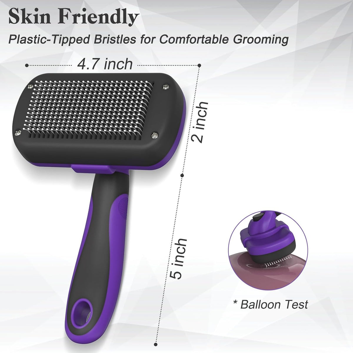 Self Cleaning Shedding Brush - Skin Friendly Grooming Tool for Dogs, Cats, and Puppies, Deshedding and Hair Removal for Long and Short Haired Pets, Black | Skin Friendly Grooming Deshedding Tool and Hair Removal for Long and Short Haired Pets