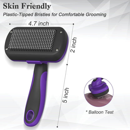 Self Cleaning Shedding Brush - Skin Friendly Grooming Tool for Dogs, Cats, and Puppies, Deshedding and Hair Removal for Long and Short Haired Pets, Black | Skin Friendly Grooming Deshedding Tool and Hair Removal for Long and Short Haired Pets