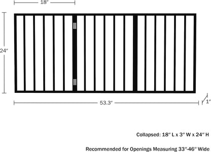 Pet Gate - 4-Panel Indoor Foldable Dog Fence for Stairs, Hallways or Doorways - 72x24-Inch Retractable Wood Freestanding Dog Gates (White)