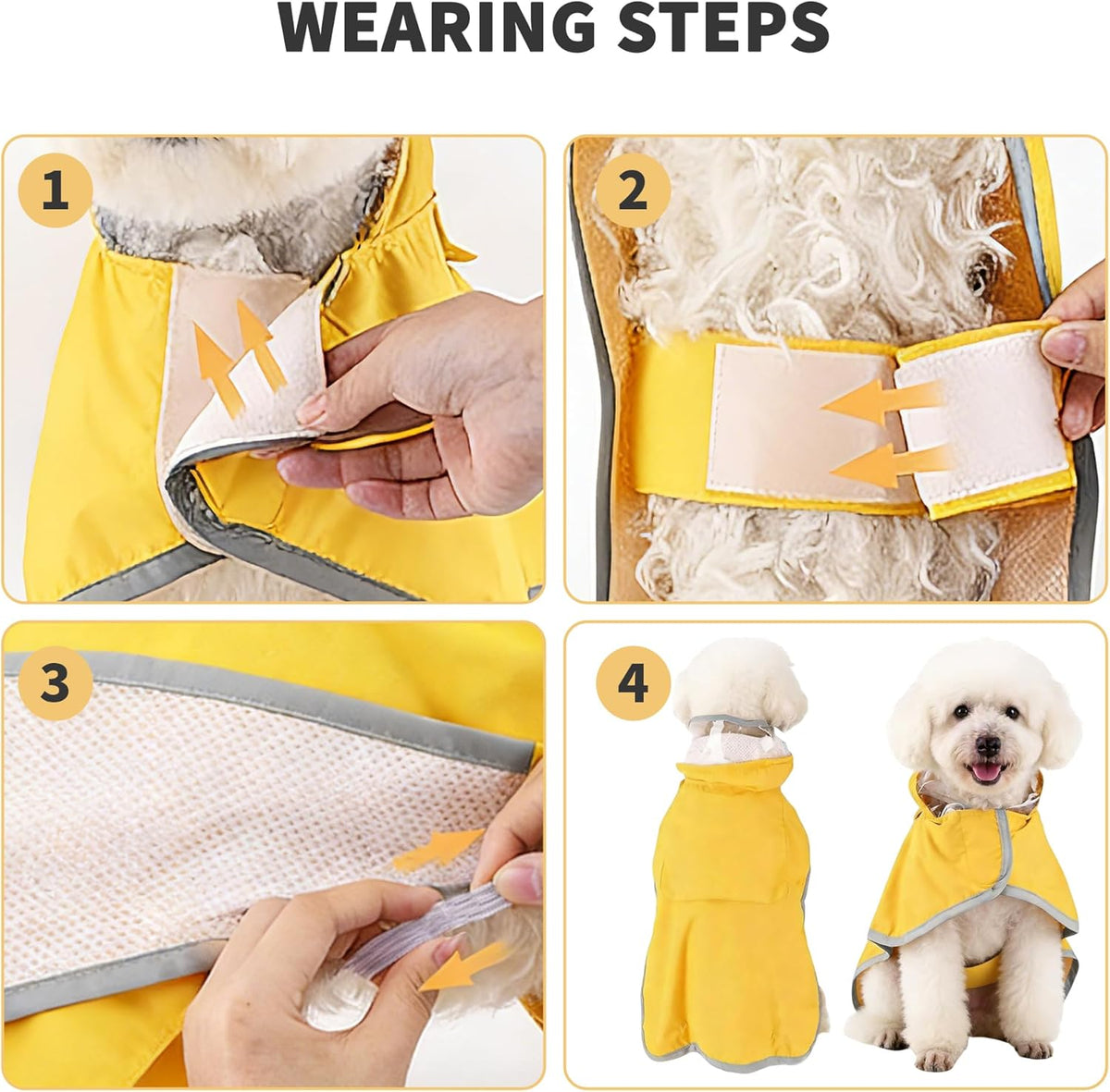 Dog Raincoat, Adjustable Dog Rain Jacket, Waterproof Dog Poncho, Clear Hooded Double Layer, Reflective Strip & Storage Pocket for Large Dogs (XXL)