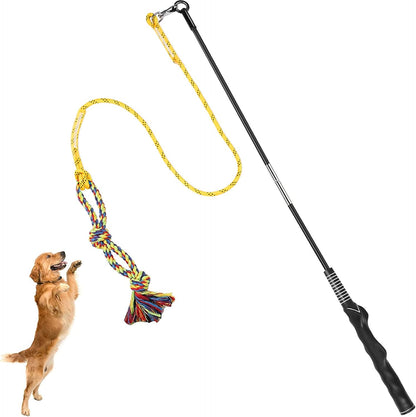 Flirt Pole for Dogs Interactive Chase Toy for Large Medium Small Puppy Dogs