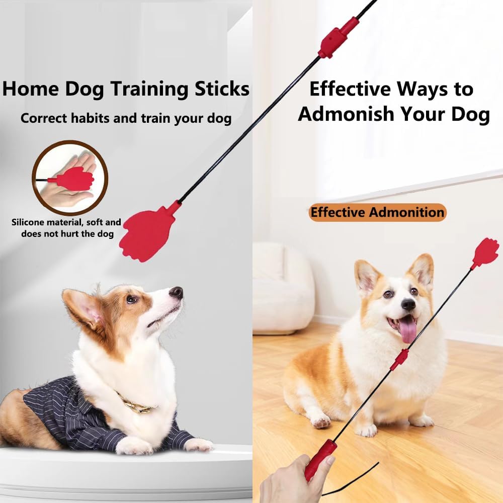 Collapsible Portable Dog Training Stick,Silicone Durable Dog Training Whip with Anti-Slip Handle,Outdoor and Indoor Training Dog Tools,Puppy Training Whip Exercise Accessory