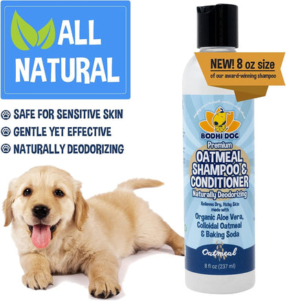 Natural Oatmeal Dog Shampoo & Conditioner - Hypoallergenic Formula - Naturally Deodorize Dogs, Cats & Pets - Moisturizes Dry, Itchy & Sensitive Skin - Made in USA (1 Gallon)