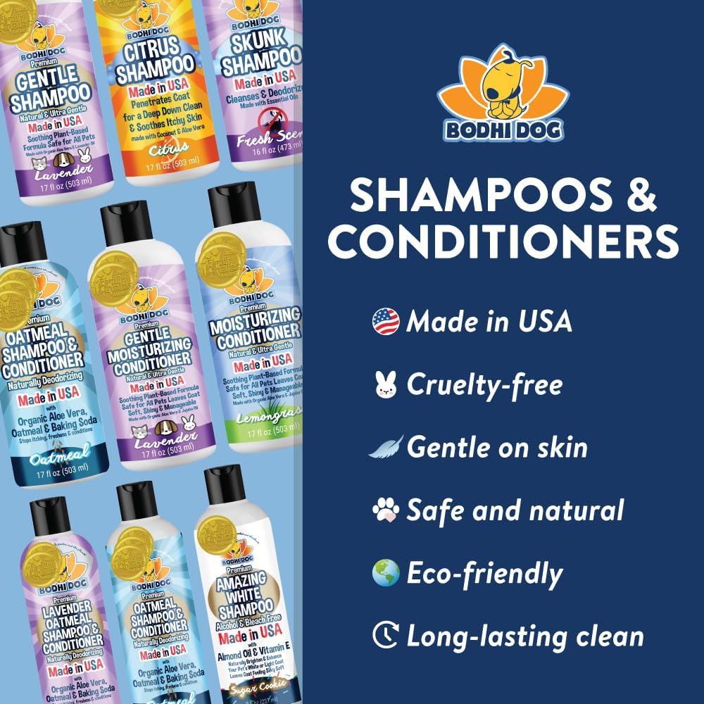 Natural Oatmeal Dog Shampoo & Conditioner - Hypoallergenic Formula - Naturally Deodorize Dogs, Cats & Pets - Moisturizes Dry, Itchy & Sensitive Skin - Made in USA (1 Gallon)