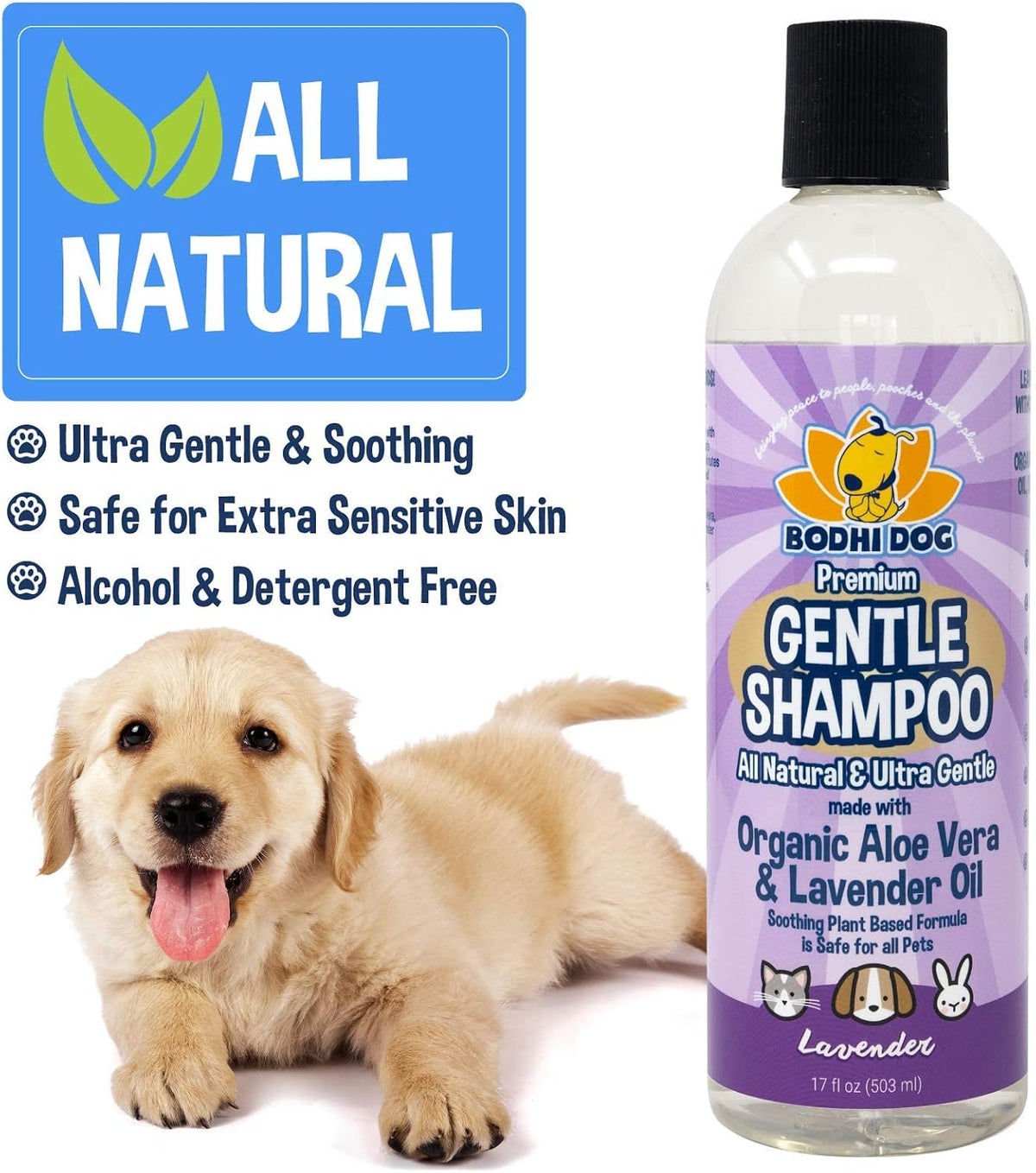 Natural Oatmeal Dog Shampoo & Conditioner - Hypoallergenic Formula - Naturally Deodorize Dogs, Cats & Pets - Moisturizes Dry, Itchy & Sensitive Skin - Made in USA (1 Gallon)