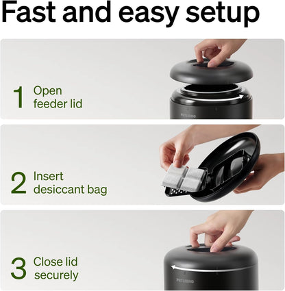 Automatic Cat Feeder, 5G WiFi Automatic Dog Food Dispenser with Freshness Preservation, 5L Timed Pet Feeder with Low Food Sensor, Up to 10 Meals Per Day, Granary Black