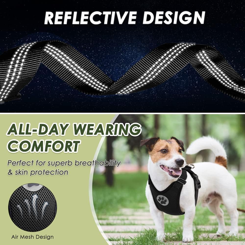 Dog Car Harness Seat Belt, Harness & Seatbelt with 2 in 1 Buckle