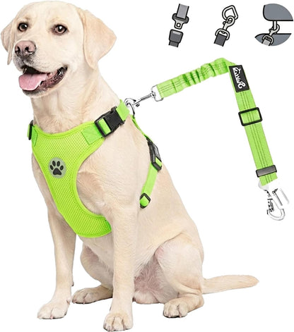 Dog Car Harness Seat Belt, Harness & Seatbelt with 2 in 1 Buckle