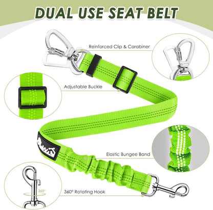Dog Car Harness Seat Belt, Harness & Seatbelt with 2 in 1 Buckle