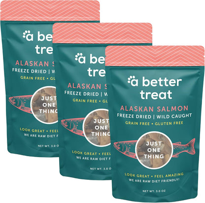 – Freeze Dried Salmon Dog Treats, Wild Caught, Single Ingredient | Natural High Value | Gluten Free, Grain Free, High Protein, Diabetic Friendly | Natural Fish Oil | Made in the USA