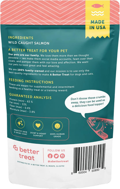 – Freeze Dried Salmon Dog Treats, Wild Caught, Single Ingredient | Natural High Value | Gluten Free, Grain Free, High Protein, Diabetic Friendly | Natural Fish Oil | Made in the USA